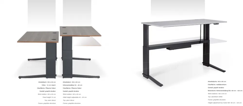 Sitz-Steh Schreibtisch Leuwico iMOVE C höhenverstellbar