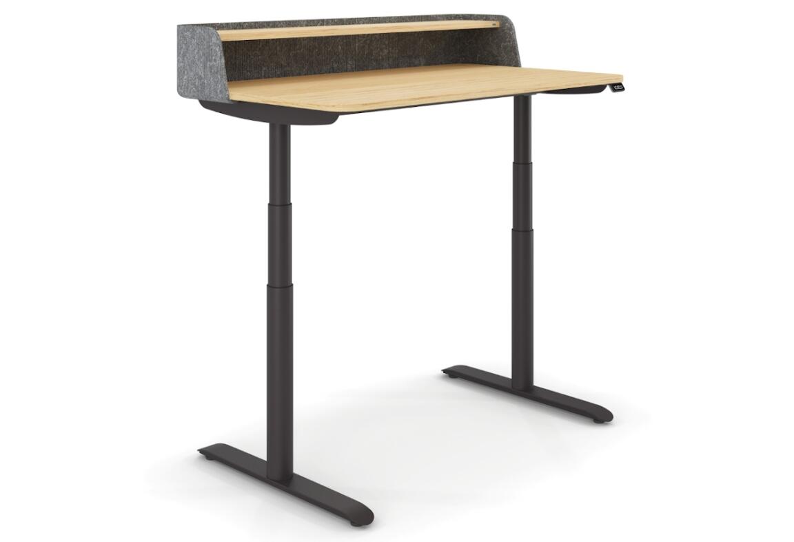 elektrisch höhenverstellbarer Schreibitisch fürs Home-Office - schwarz ausgefahren