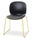 Besucherstuhl RBM Noor 6065S mit Kufengestell und Sitzpolster - Dunkel gebeizt Eiche