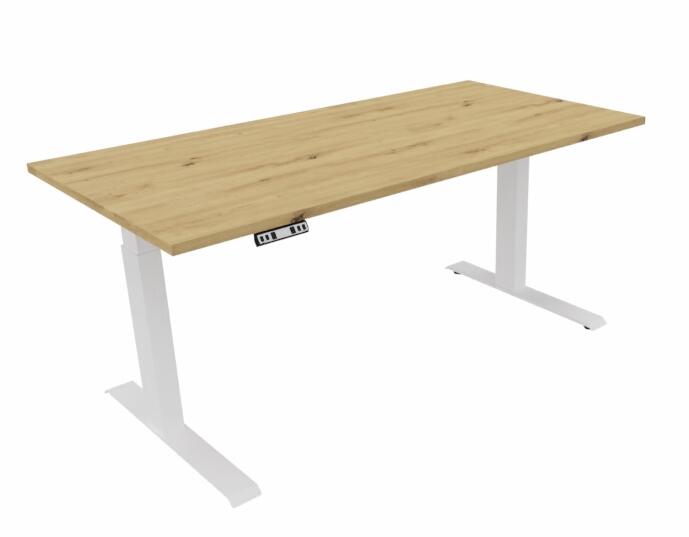 Elektrisch höhenverstellbarer Schreibtisch Otti 1 - Sitz-Steh-Schreibtisch Otti 1 Ast-Eiche/weiß