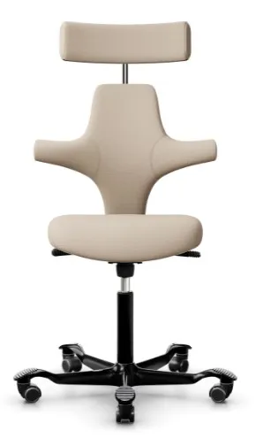 Bürostuhl HAG Capisco 8127 mit Kopfstütze - Light beige Select (Gabriel)