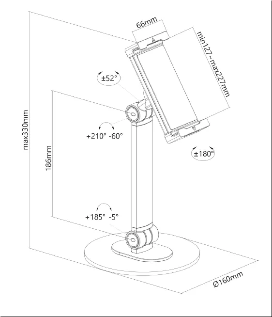 NEOMOUNTS Tablethalterung schwarz für 4,7-12,9 - Maße NEOMOUNTS Tablet-Ständer DS15-540BL1