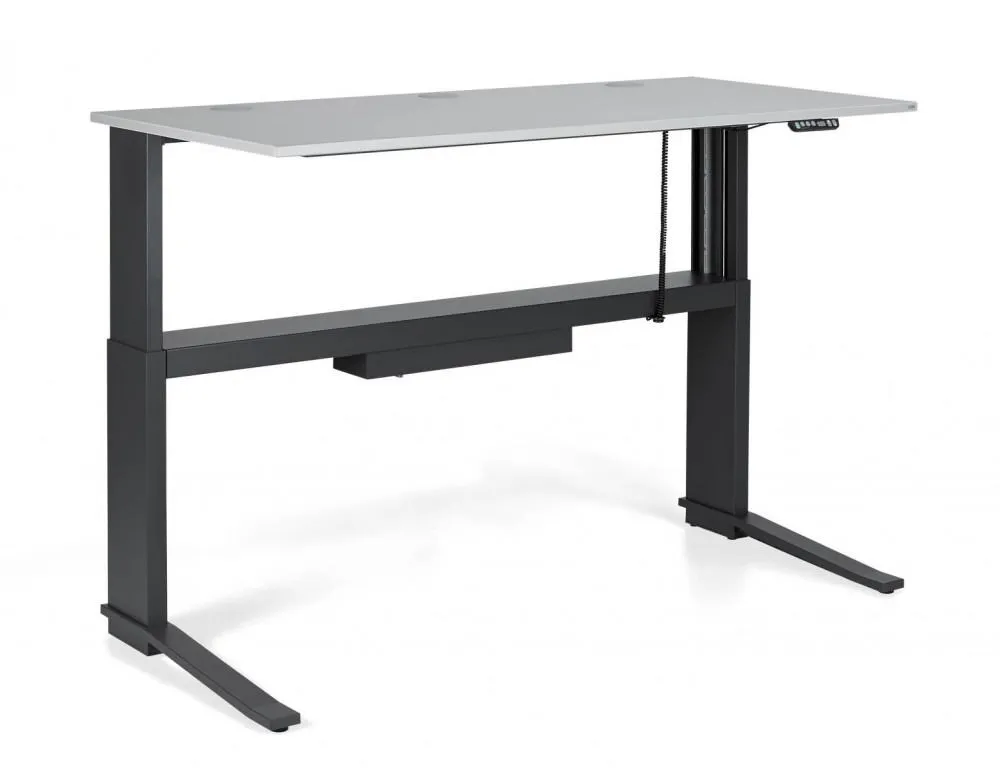 Sitz-Steh Schreibtisch Leuwico iMOVE C höhenverstellbar - Leuwico iMOVE_C mit Gestell graphit