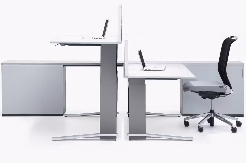 Sitz-Steh Schreibtisch Leuwico iMOVE C höhenverstellbar - Leuwico iMOVE_C