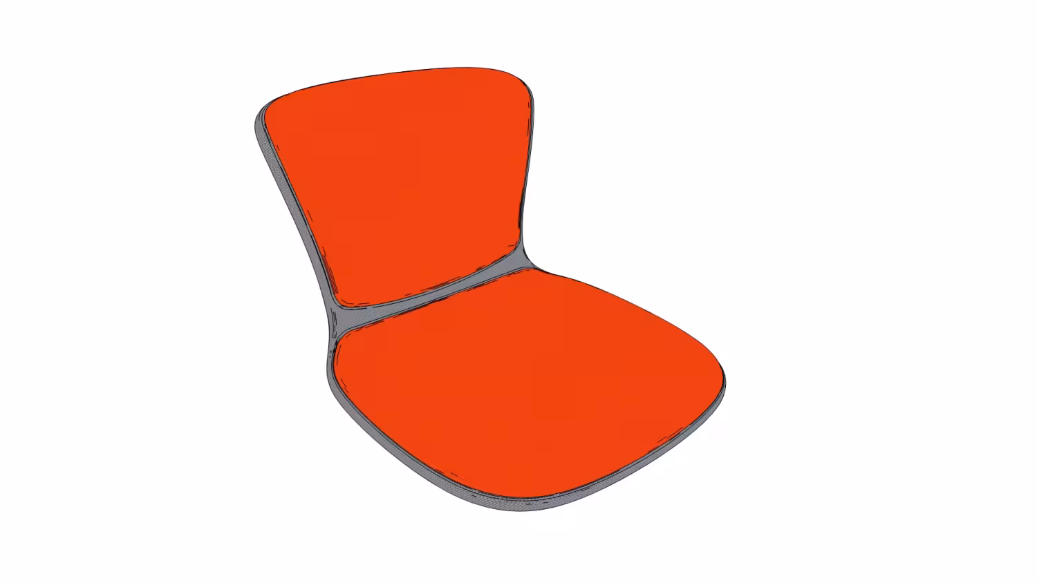 Kissenbezug für Barhocker Sedus se:spot stool - Bezug hellgrau und orange
