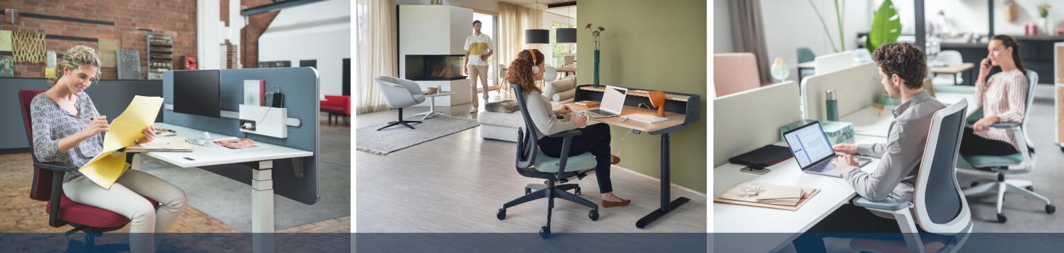 Hochwertige, ergonomische Bürostühle fördern bewegtes, dynamisches Sitzen.