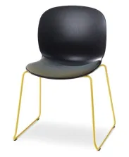 Besucherstuhl RBM Noor 6065S mit Kufengestell und Sitzpolster - Dunkel gebeizt Eiche