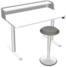 h&ouml;henverstellbarer Schreibtisch Sedus se:lab e-desk mit Stehhilfe Sedus se:fit wei&szlig;