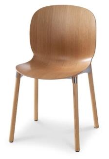 Besucherstuhl RBM Noor 6085 mit Holzbeinen und Furnierschale