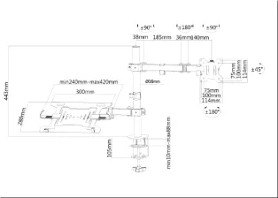 Ma&szlig;e NEOMOUNTS Notebook- und Monitorhalterung (FPMA-D550NOTEBOOK)