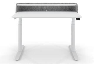 elektrisch höhenverstellbarer Schreibitisch fürs Home-Office - weiß eingeausgefahren