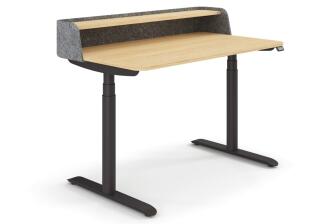 elektrisch höhenverstellbarer Homeoffice-Schreibtisch se:desk home mit Unterbauschublade - dunkel