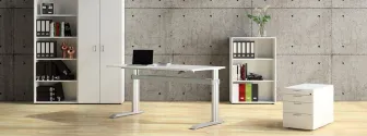 Sitz-Stehschreibtisch Leuwico GO2basic h&ouml;henverstellbar