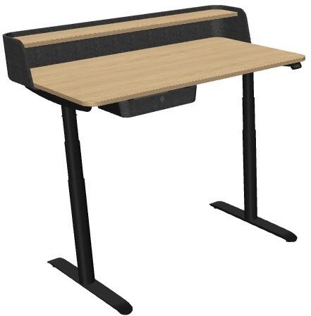 Höhenverstellbarer Schreibtisch Sdesu se:desk home mit Unterbauschublade schwarz