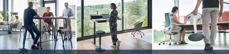 Hocker und Stehhilfen - Die ergonomische Ergänzung für Sitz- / Steh Schreibtische