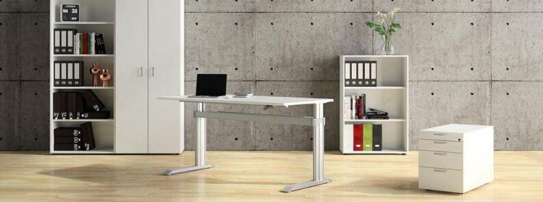 Sitz-Stehschreibtisch Leuwico GO2basic höhenverstellbar