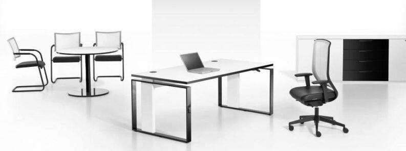 Sitz-Stehschreibtisch Leuwico iMOVE F höhenverstellbar