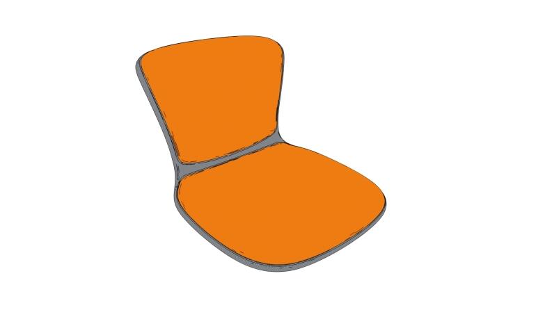 Kissenbezug für Barhocker Sedus se:spot stool - Bezug hellgrau und mango