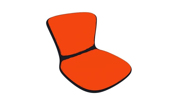 Kissenbezug für Barhocker Sedus se:spot stool - Bezug graphit und orange