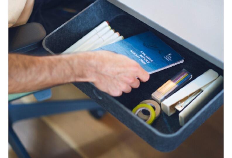 Erweiterungsmöglichkeit - Schublade aus Filz mit Metallrahmen