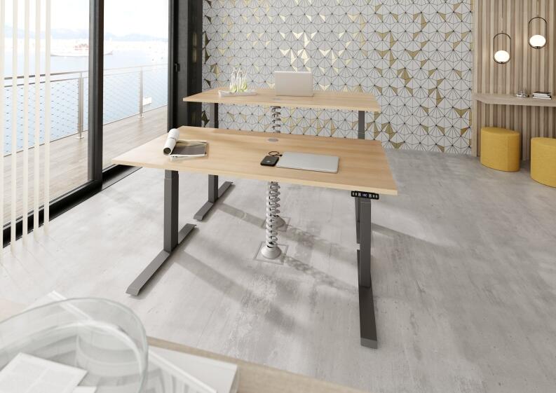 Elektromotorischer Schreibtisch Otti 1 Eiche/graphit