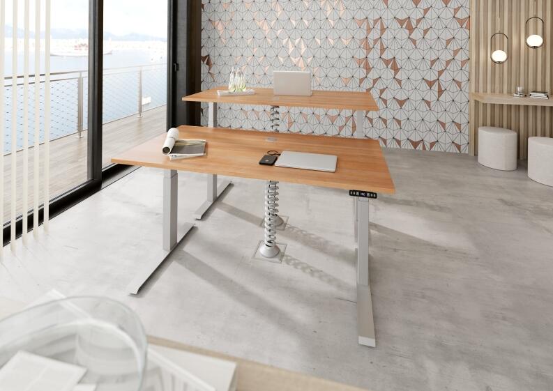 Elektromotorischer Schreibtisch Otti 1 Buche/weißalu