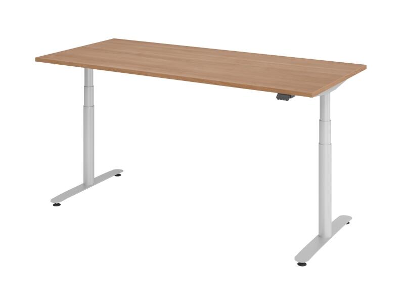 Elektromotorischer Schreibtisch Otti 2 Nussbaum/ Silber